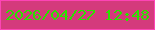 文字の大きさ：1、枠の色：fd44b5、背景の色：d43a7c、文字の色：2ae200 無料ブログパーツのブログ時計