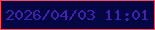 文字の大きさ：4、枠の色：fd465f、背景の色：040742、文字の色：4223af 無料ブログパーツのブログ時計