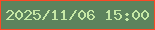 文字の大きさ：4、枠の色：fd4825、背景の色：5d835d、文字の色：c6e8a6 無料ブログパーツのブログ時計