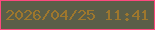 文字の大きさ：4、枠の色：fd497e、背景の色：5b5e48、文字の色：9e772d 無料ブログパーツのブログ時計