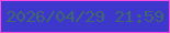 文字の大きさ：1、枠の色：fd4ce4、背景の色：3d38cb、文字の色：40686c 無料ブログパーツのブログ時計