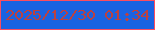文字の大きさ：4、枠の色：fd4d5f、背景の色：1a63e1、文字の色：bb4141 無料ブログパーツのブログ時計