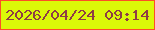 文字の大きさ：4、枠の色：fd4e26、背景の色：dbf808、文字の色：8e3d45 無料ブログパーツのブログ時計