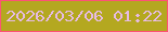 文字の大きさ：4、枠の色：fd5375、背景の色：b4a820、文字の色：e6bbe4 無料ブログパーツのブログ時計