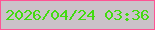 文字の大きさ：3、枠の色：fd5494、背景の色：cbc2c9、文字の色：43db11 無料ブログパーツのブログ時計