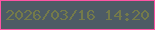 文字の大きさ：5、枠の色：fd54a4、背景の色：4d5b65、文字の色：747a4a 無料ブログパーツのブログ時計