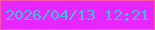 文字の大きさ：1、枠の色：fd55a7、背景の色：e626fc、文字の色：49b7df 無料ブログパーツのブログ時計