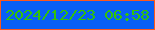 文字の大きさ：4、枠の色：fd571c、背景の色：085ff5、文字の色：32c209 無料ブログパーツのブログ時計