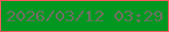 文字の大きさ：4、枠の色：fd585e、背景の色：019721、文字の色：6f7063 無料ブログパーツのブログ時計