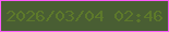 文字の大きさ：4、枠の色：fd5bfa、背景の色：495e33、文字の色：5d792b 無料ブログパーツのブログ時計