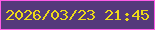 文字の大きさ：5、枠の色：fd5ce7、背景の色：55397b、文字の色：edd918 無料ブログパーツのブログ時計