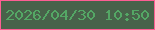 文字の大きさ：5、枠の色：fd5e93、背景の色：48624a、文字の色：54a765 無料ブログパーツのブログ時計