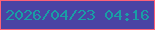 文字の大きさ：1、枠の色：fd6177、背景の色：4a43a4、文字の色：199ea5 無料ブログパーツのブログ時計
