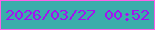 文字の大きさ：1、枠の色：fd61e9、背景の色：3badab、文字の色：a411f0 無料ブログパーツのブログ時計