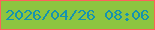 文字の大きさ：4、枠の色：fd625c、背景の色：8dc540、文字の色：1593af 無料ブログパーツのブログ時計