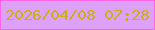 文字の大きさ：4、枠の色：fd64e6、背景の色：dda2f8、文字の色：c9af11 無料ブログパーツのブログ時計
