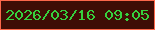 文字の大きさ：2、枠の色：fd674a、背景の色：3f0d05、文字の色：36d03e 無料ブログパーツのブログ時計
