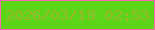 文字の大きさ：1、枠の色：fd6ab3、背景の色：5cd418、文字の色：9dba2c 無料ブログパーツのブログ時計