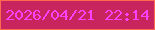 文字の大きさ：1、枠の色：fd6c52、背景の色：c8255e、文字の色：fc41fe 無料ブログパーツのブログ時計