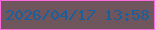文字の大きさ：1、枠の色：fd6cdc、背景の色：6f555c、文字の色：1a5f9d 無料ブログパーツのブログ時計
