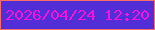 文字の大きさ：5、枠の色：fd6d66、背景の色：522ed6、文字の色：f813db 無料ブログパーツのブログ時計