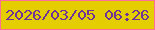 文字の大きさ：1、枠の色：fd6f98、背景の色：e4ce01、文字の色：6e3396 無料ブログパーツのブログ時計