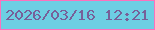 文字の大きさ：1、枠の色：fd71bd、背景の色：6dcfe3、文字の色：776099 無料ブログパーツのブログ時計