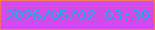 文字の大きさ：4、枠の色：fd725c、背景の色：d34aeb、文字の色：14b1e1 無料ブログパーツのブログ時計