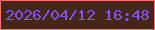 文字の大きさ：4、枠の色：fd736c、背景の色：462618、文字の色：8153f2 無料ブログパーツのブログ時計