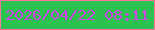 文字の大きさ：2、枠の色：fd759d、背景の色：2bc250、文字の色：cd42e2 無料ブログパーツのブログ時計