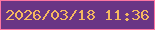 文字の大きさ：1、枠の色：fd75a2、背景の色：6a3585、文字の色：f5b860 無料ブログパーツのブログ時計