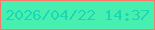 文字の大きさ：1、枠の色：fd796a、背景の色：47f0b0、文字の色：1cd7b2 無料ブログパーツのブログ時計
