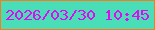 文字の大きさ：2、枠の色：fd7a18、背景の色：49deb8、文字の色：dd0bf0 無料ブログパーツのブログ時計