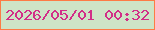文字の大きさ：1、枠の色：fd7b45、背景の色：cee4c6、文字の色：d22e87 無料ブログパーツのブログ時計