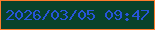 文字の大きさ：5、枠の色：fd7c2c、背景の色：08422b、文字の色：2755d9 無料ブログパーツのブログ時計