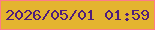 文字の大きさ：5、枠の色：fd7c88、背景の色：e4b42f、文字の色：4f1d7b 無料ブログパーツのブログ時計