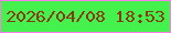 文字の大きさ：1、枠の色：fd7def、背景の色：45f14d、文字の色：873a0f 無料ブログパーツのブログ時計