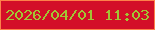 文字の大きさ：4、枠の色：fd814a、背景の色：d30f28、文字の色：a2c534 無料ブログパーツのブログ時計