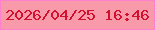 文字の大きさ：4、枠の色：fd81cc、背景の色：f99aab、文字の色：d1112d 無料ブログパーツのブログ時計