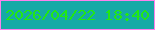 文字の大きさ：5、枠の色：fd81ed、背景の色：16aaa6、文字の色：22e812 無料ブログパーツのブログ時計