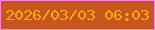 文字の大きさ：1、枠の色：fd81ee、背景の色：c6561b、文字の色：fdab15 無料ブログパーツのブログ時計