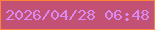 文字の大きさ：2、枠の色：fd823a、背景の色：c25174、文字の色：d78bf2 無料ブログパーツのブログ時計
