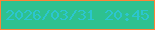 文字の大きさ：2、枠の色：fd8337、背景の色：2dc190、文字の色：2cc5d0 無料ブログパーツのブログ時計