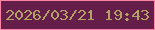文字の大きさ：5、枠の色：fd83a7、背景の色：651e4a、文字の色：b3a064 無料ブログパーツのブログ時計
