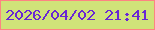 文字の大きさ：2、枠の色：fd8482、背景の色：d0e379、文字の色：6827d4 無料ブログパーツのブログ時計