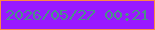 文字の大きさ：2、枠の色：fd8645、背景の色：9918ff、文字の色：499187 無料ブログパーツのブログ時計