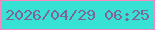 文字の大きさ：4、枠の色：fd86bf、背景の色：37e2d4、文字の色：7e6497 無料ブログパーツのブログ時計
