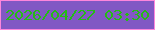 文字の大きさ：3、枠の色：fd86dc、背景の色：8158c4、文字の色：25bc16 無料ブログパーツのブログ時計