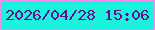 文字の大きさ：2、枠の色：fd86ef、背景の色：18f3de、文字の色：611189 無料ブログパーツのブログ時計