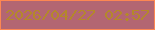 文字の大きさ：1、枠の色：fd8752、背景の色：b36672、文字の色：b4882a 無料ブログパーツのブログ時計